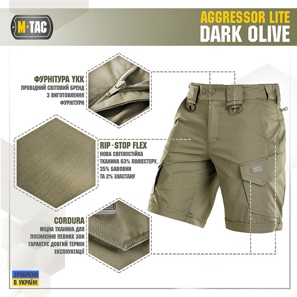 M-Tac шорты Aggressor Short Dark Olive — изображение 2
