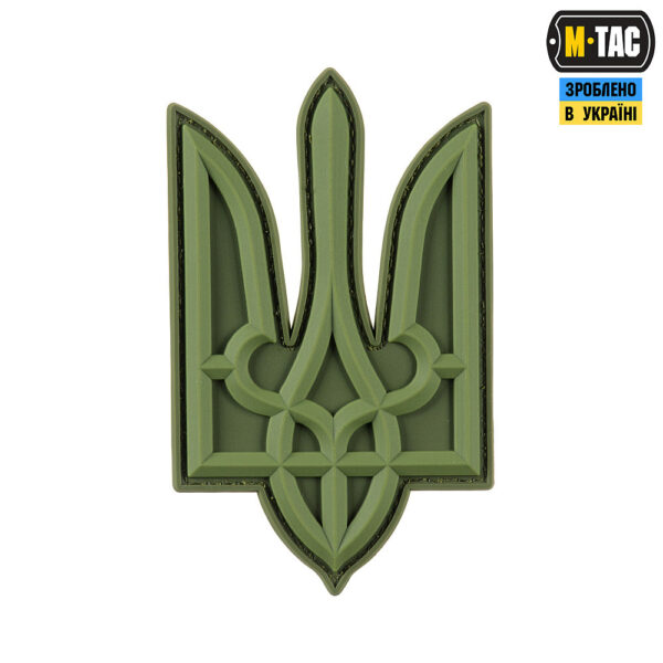 M-Tac нашивка Тризуб PVC великий олива